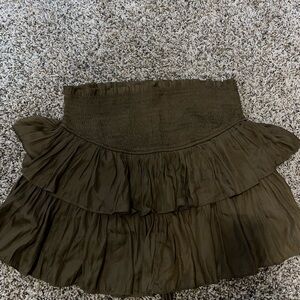 Mustard Seed Olive Tiered Mini Skirt